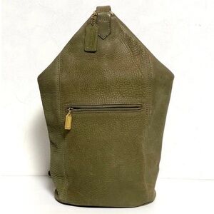 Coach Olive Green Leather Backpack